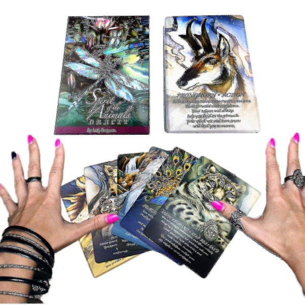Full engelsk kortlek Spirit Of The Animal Oracle-kort Mystiska tarotkort för ödets spådomsbräde Partyspelleksak