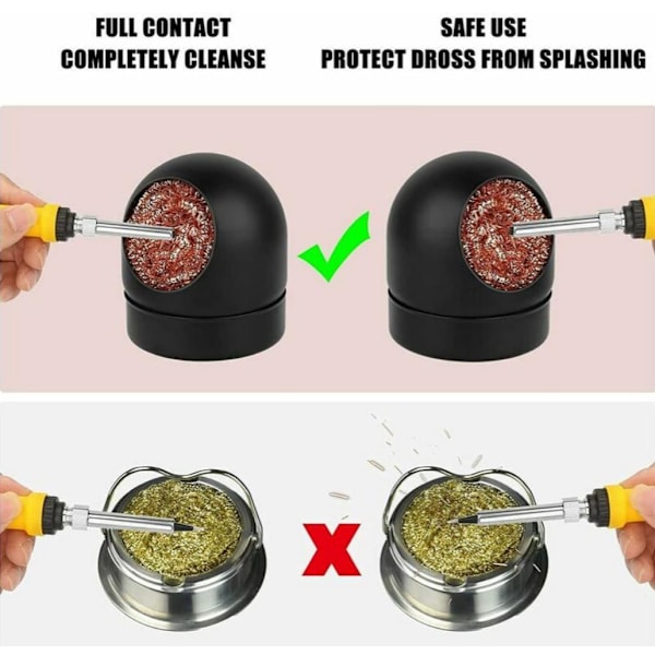 Juotin kärjen puhdistuspallo nopea juotos poisto juotin kärjen puhdistus istuin - Musta, 76*68mm, 1kpl