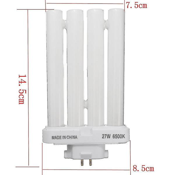 Fml 27ex-n 27w 4-pins Quad Tube Energibesparende Kompakt Lysrør 6500k 4 Rader Lyspære