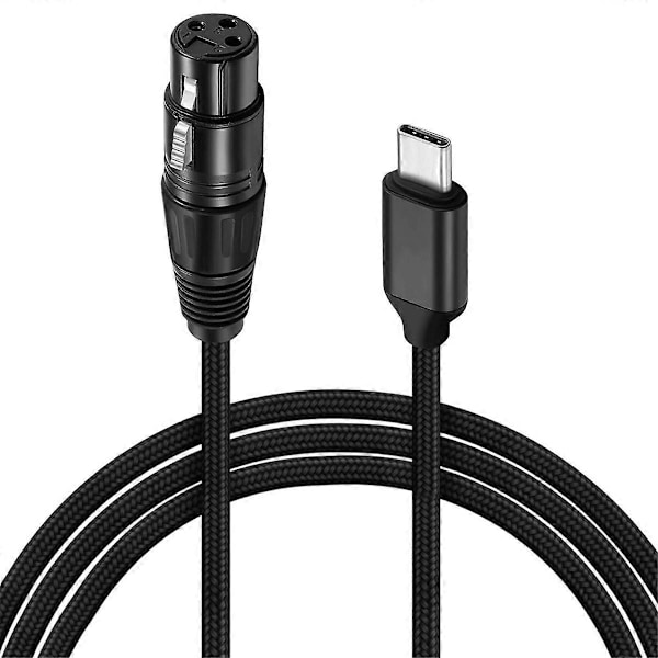 XLR til USB-C, USB-C til XLR for telefon til mikrofon, XLR til USB-kabel for nettbrett, bærbar PC og andre Type-C-enheter (6FT)