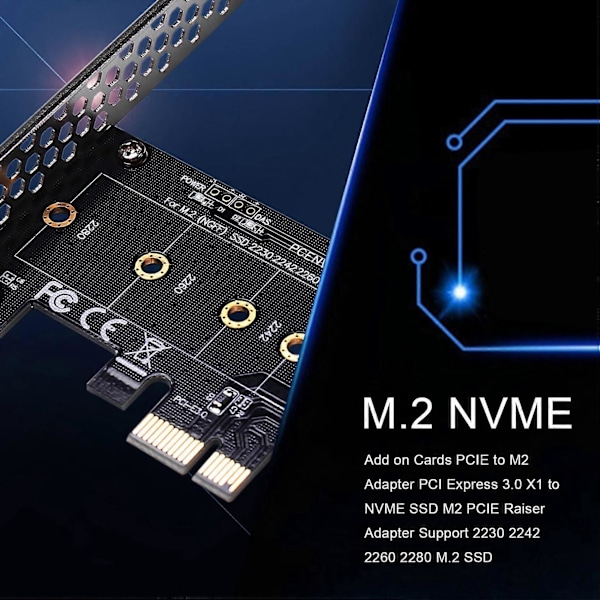 Add on-kort PCIE til M2 Adapter PCI Express 3.0 X1 til NVME SSD M2 PCIE Raiser Adapter Støtte 2230 2