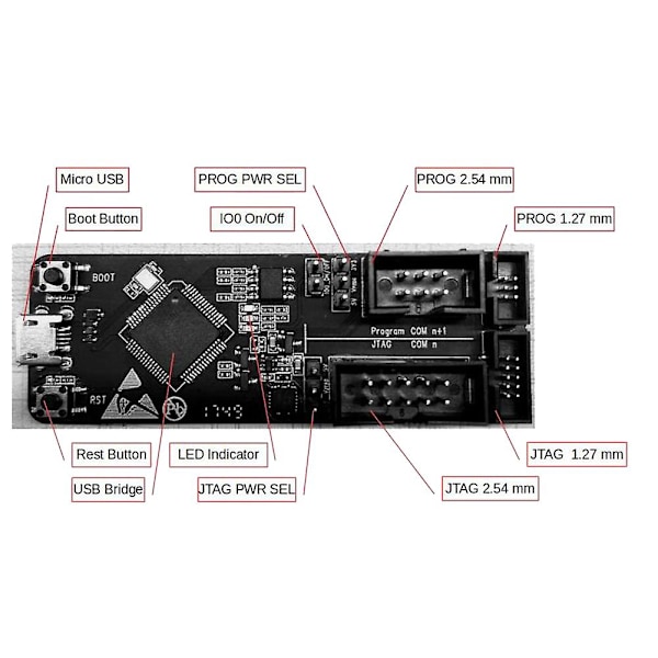 ESP Prog JTAG Debugger JTAG Feilsøkings- og Nedlastingsverktøy Kompatibelt med ESP32 med Kabel