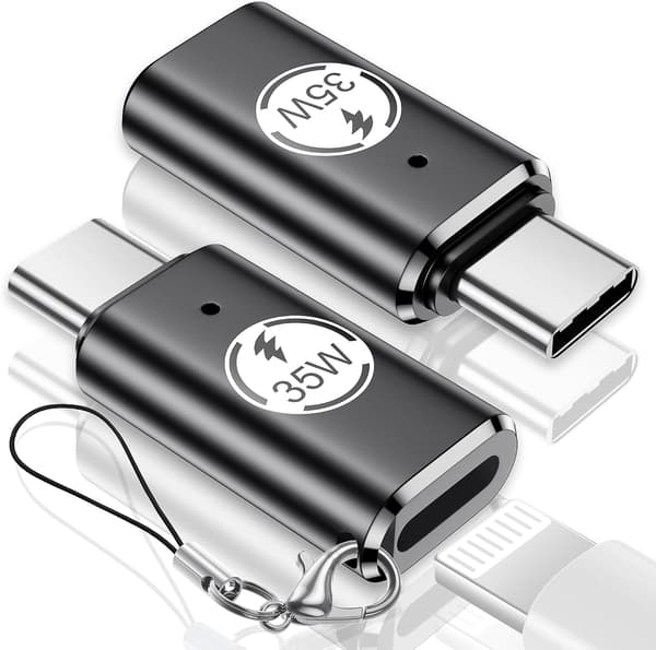 2025 Seneste Model Lightning til USB C Adapter (2-pak) til iPhone 15/16 Pro/16 Pro Max/16 Plus, Type C Opladerstik, Understøtter Opladning &