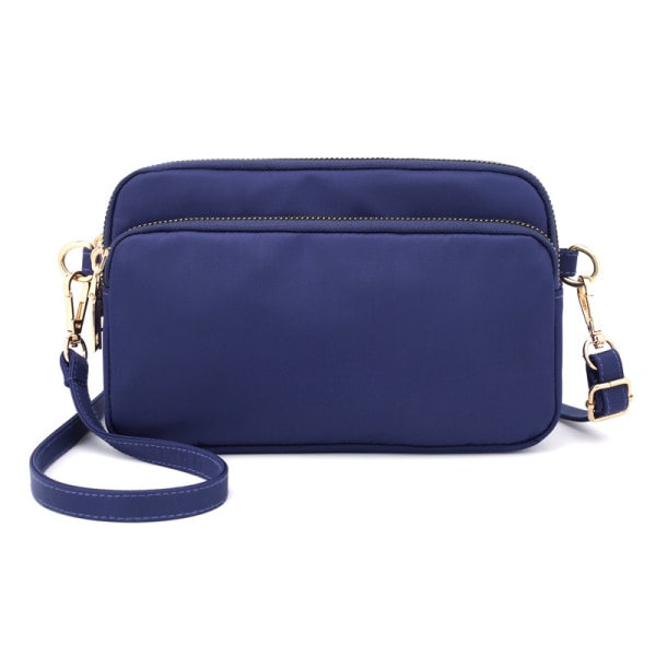 Messenger-väska för kvinnor, lätt plånbok Nylon liten axelväska mörkblå
