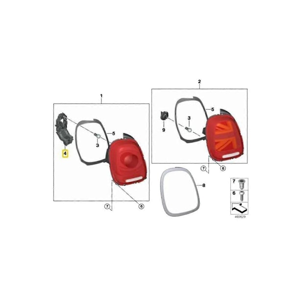 För Mini F55 F56 F57 Bakre Bakljus Glödlampshållare V ELLER H 63217361305