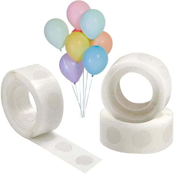 Limprikker for ballonger, 300 stk dobbeltsidige selvklebende prikker til bryllupsbursdag