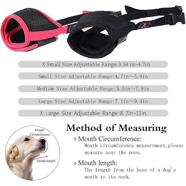 Andiker Hundemunnbind, Mesh, Med Justerbar Spenne Og Myk Polstring, For Å Forhindre Bjeffing, Biting Og Tygging, Svart, Størrelse S