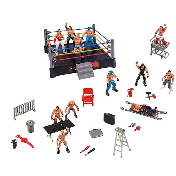 Wrestling Leksaker Set - Rolig Wrestler Warrior Fighting Ring för Barn