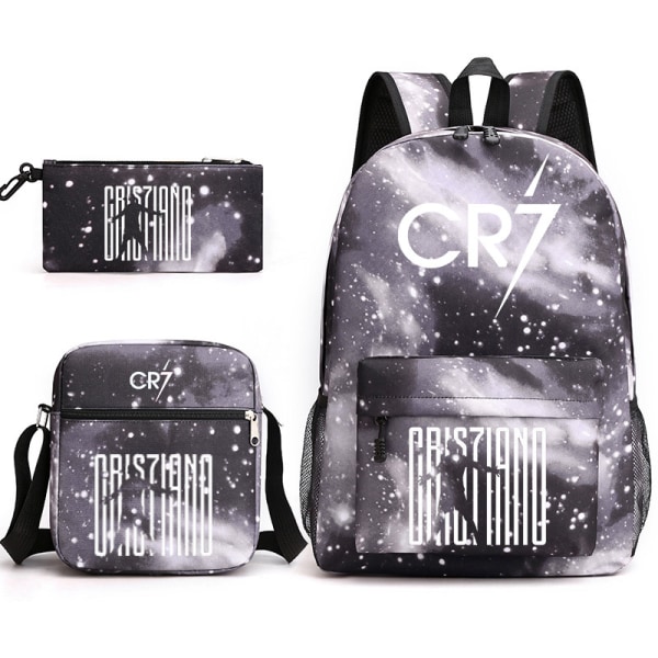 Trendy Cr7 3-Piece Backpack Mochila Student Capacity