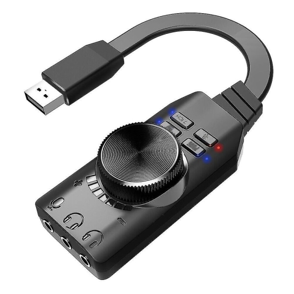 Gs3 USB ulkoinen äänikortti virtuaalinen 7.1-kanavainen sovitinliitin PC kannettavalle tietokoneelle Ps5