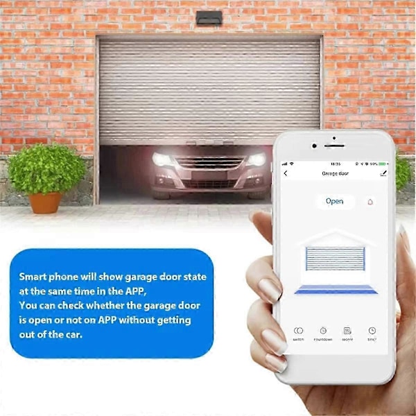 WiFi Smart Garageportöppnare Switch Garageportkontroller APP Fjärrkontroll Inget Nav Krävs P2025041101102