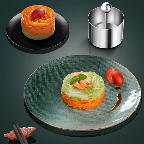 1 st, tårtring med tryckare, rostfritt stål moussetårtform, tårtformar M