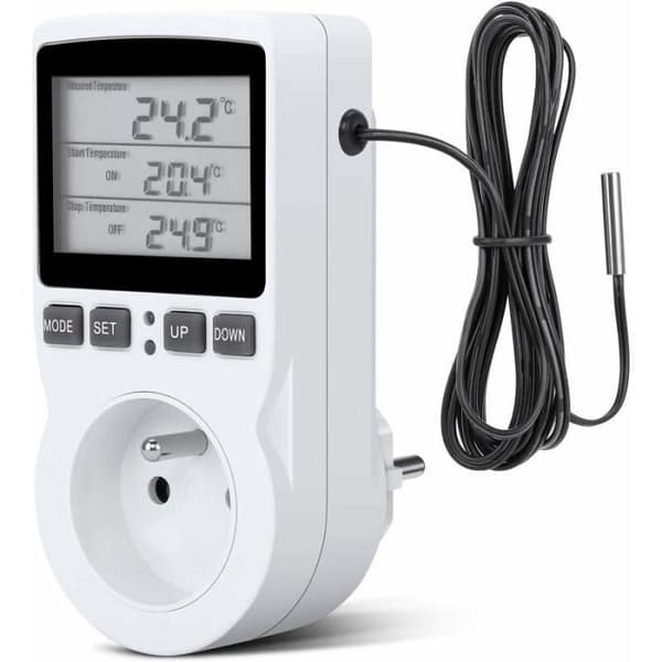 Pristermostat Programmerbar digital - 3680W - Inomhus - Sond 1,8m