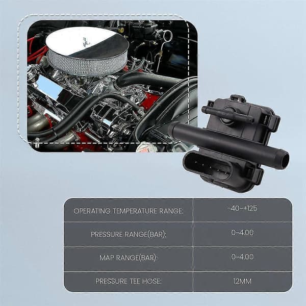 1 st Gastryckssensor för Bil 5-PIN CNG Map Sensor AC PS-02 Plus Trycksensor Svart för Konverteringskit