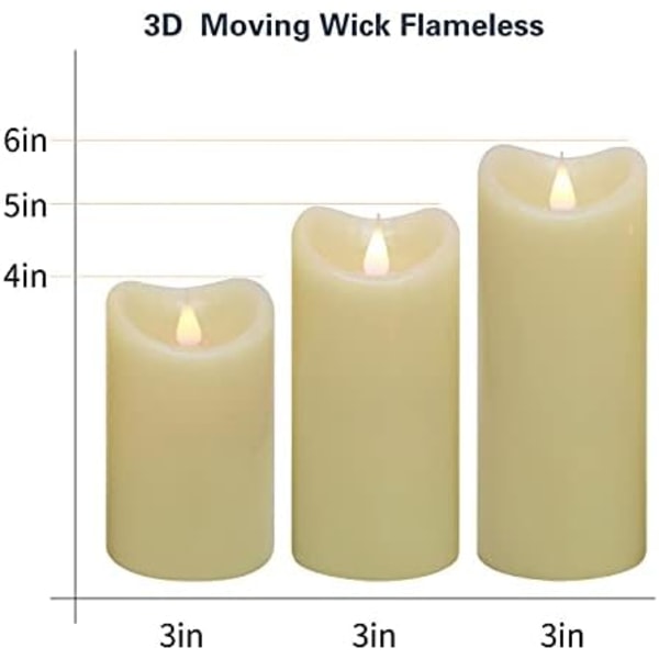 Simplux bevegelig flamme elfenbenslys med timer, vipp for å smelte  YIY  SMCS.9.27