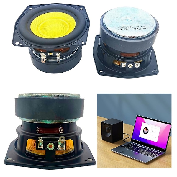 40W Metallisk Guld Högtalare 4 Tum Bas Högtalare 40W 4Ohm Subwoofer 50hz~20kHz