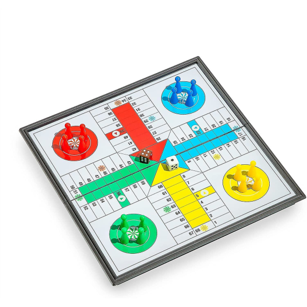 Ludo magneettinen taittuva matkalautapelisetti - 9,75 tuumaa