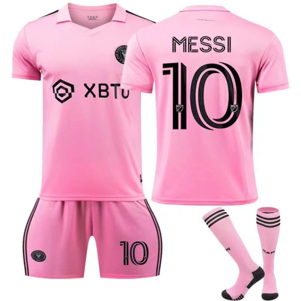 23-24 Paris Miami Real Madrid Manchester City drakt hjem og borte voksen barn fotball uniform sett pink10 XXL