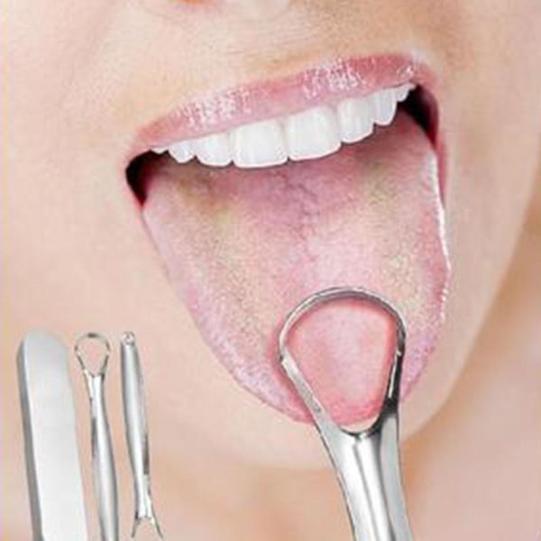 Hyödyllinen kielenkaavin ruostumaton teräs suupuhdistusaine lääketieteellinen suuharja Uudelleenkäytettävä oranssi