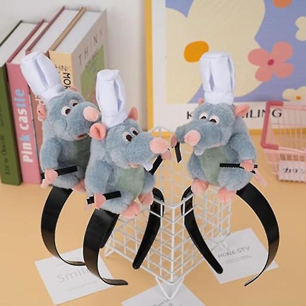Kvinner søt mus tegneserie dyr Remy Ratatouille plysj leketøy pannebånd