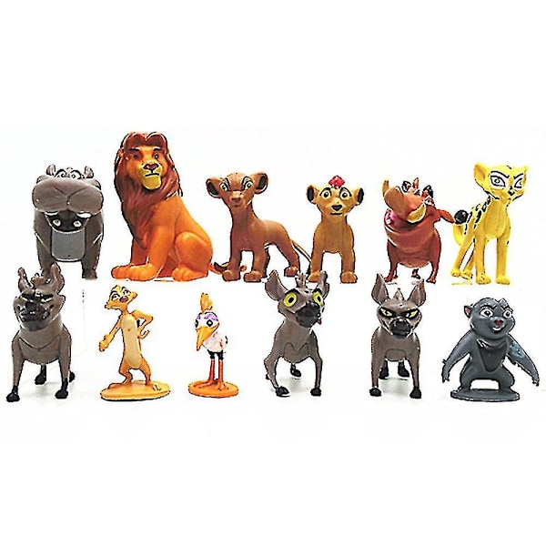 12 stk Disney Løvenes Konge Løvevakten Actionfigur Lekesett Simba Timon Pumbaa PVC Dukke Lekebarn Julegaver