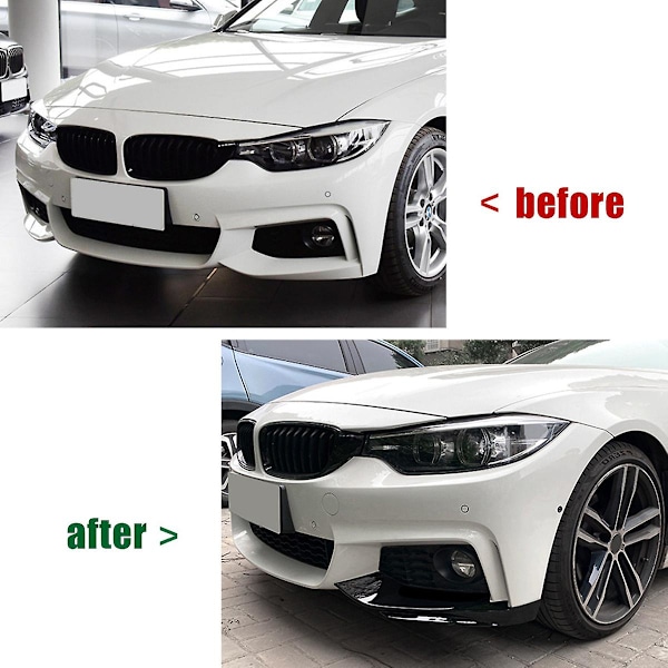 For 4-Series F32 F33 F36 2014-2020 Frontfanger Lip Angle Diffuser Splitter Spoiler Beskytter Svart