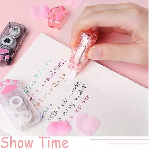 3 st. Joli Ruban Correcteur, Katt-Tejp, Mini Correcteur, Skol-Tejp, Rullande Korrigerare, Kawaii Färgad Kattklo