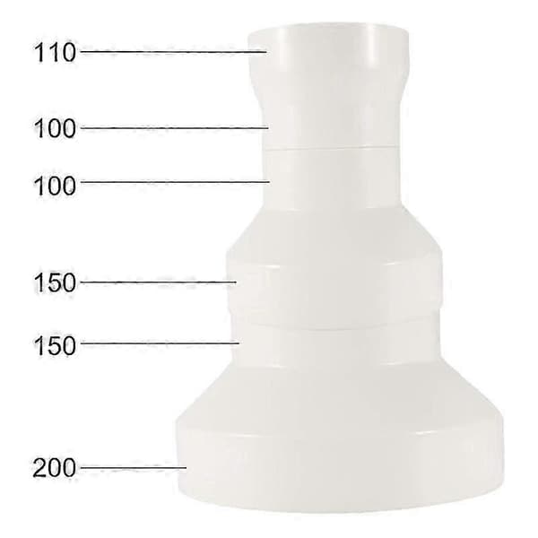 200 mm til 150 mm ventilationsrør reduktionsadapter til inline ventilationssystem