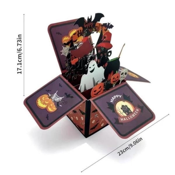 3D Pop-up Grattiskort - Halloween - Pumpor - Barnkalas