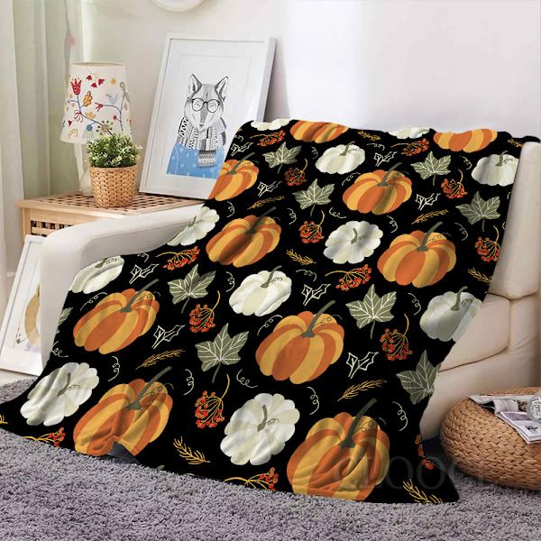 Halloween-peitto - Flanellipeitto 3D-kuvio Trick or Treat Kurpitsa Aave 50\"x60\" - Juhliin Sohvaan Sänkyyn Olohuoneen Tyyli 2