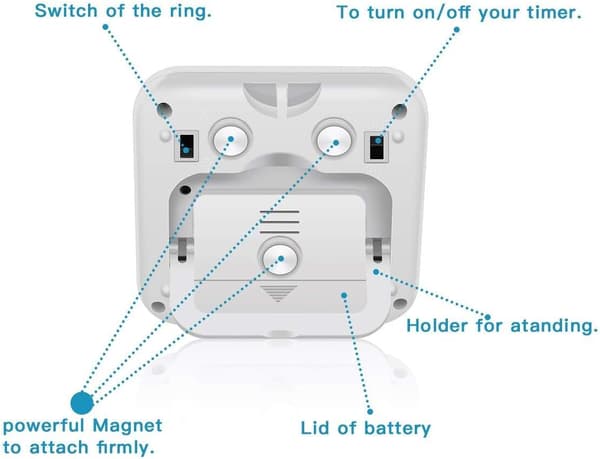 Køkken timer lærings nedtælling, LCD digital blå