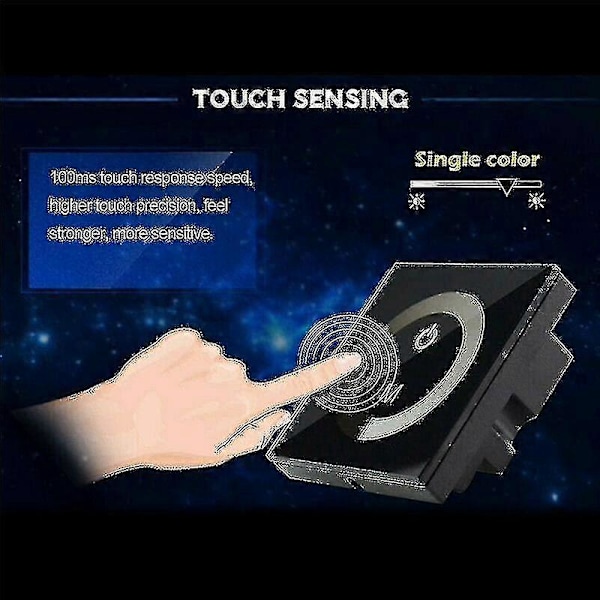 DC 12V-24V Touch Panel LED Lysdæmper Smart Controller Vægmounted Switch (farve: sort) - Yvan