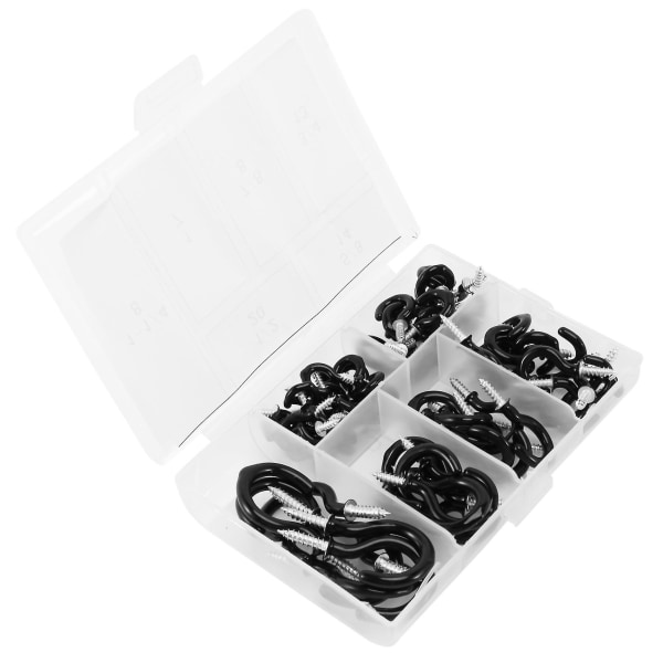 70 Pcs Black Cup Screw Hooks,6 Size For Hanging Plants, Mugs YIY9.27  SMCS.9.27