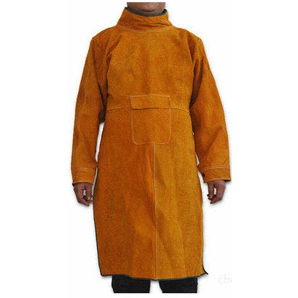 Svetsförkläde i läder med ärmar gnista och värmebeständig 105cm