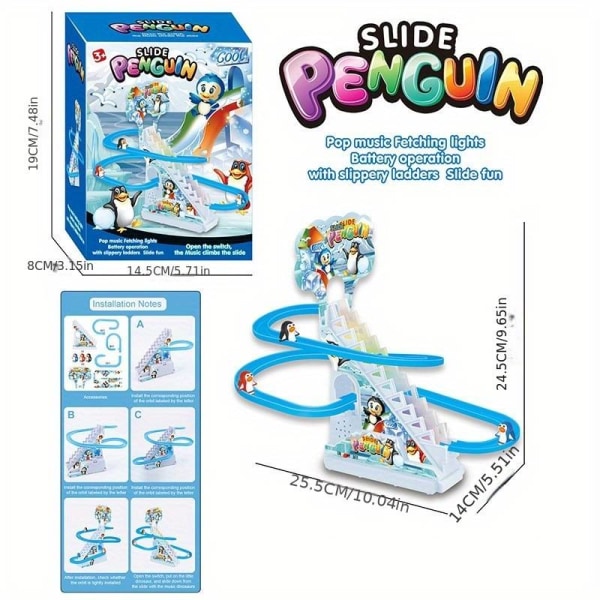 Educational Toys For Children, Toys For Climbing Stairs, Toys For Penguin Railcars (the Product Contains 12 Penguins)