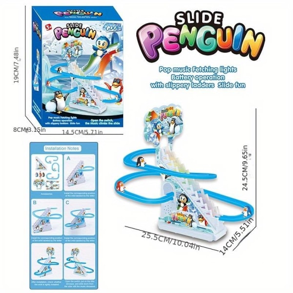 Pedagogiska leksaker för barn, Leksaker för att gå i trappor, Leksaker för Penguin järnvägsvagnar (produkten innehåller 12 pingviner)