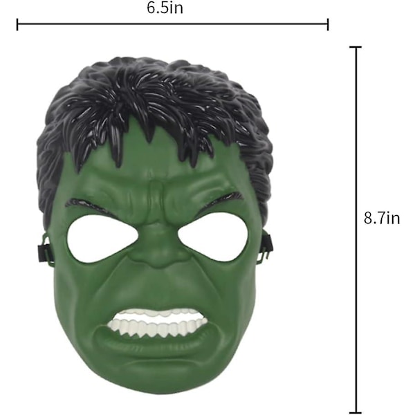 Hulk-maske for barn - Superheltkostymer, barnebursdager, Hulk-leker og gaver til Halloween-cosplay, maskeradeball (Hulk-maske)