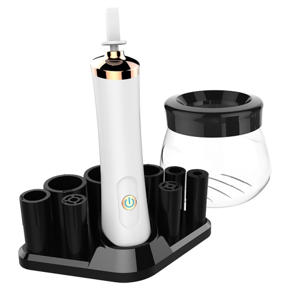 Automatisk elektrisk sminkborstrengöring, multifunktionell elektrisk skurmaskin (vit)