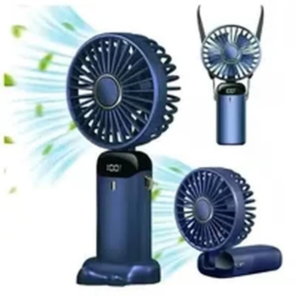 Bærbar ventilator - 4000mAh model - LED-display - 5 hastigheder - USB genopladelig