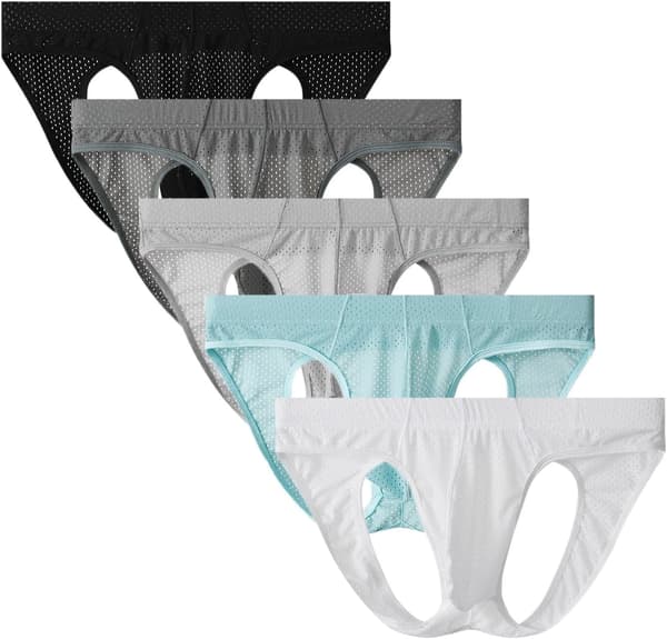 2025 Senaste Modell Herr 5-Pack Jockstrap Sömlösa Underkläder Stringkalsonger Mesh Jock Strap Atletisk Support 5-pack Large