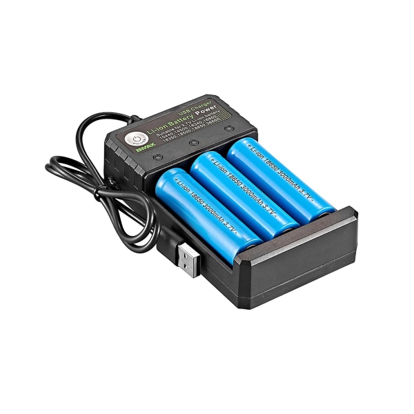 Fast Charge 3 Bay 18650 Batterilader Usb Smart Universal Oppladbar Batterilader For 3,7v Li-ion Tr Imr 14500, 16340, 16650, 18350 So On Batte