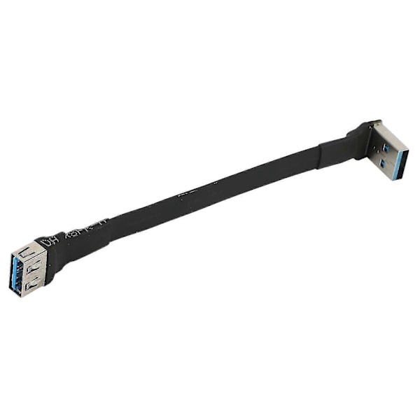 Usb 3.0 Kabel Fladt Usb Forlængerkabel Han til Hun Datakabel Retvinklet 90 Grader Usb3.0 Forlænger