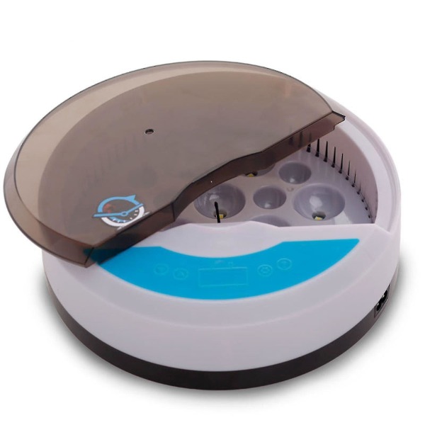 Allt-i-ett äggkuvöser (9 ägg) - en automatisk Gashapon-inkubator med digital temperatur- och fuktighetskontroll.
