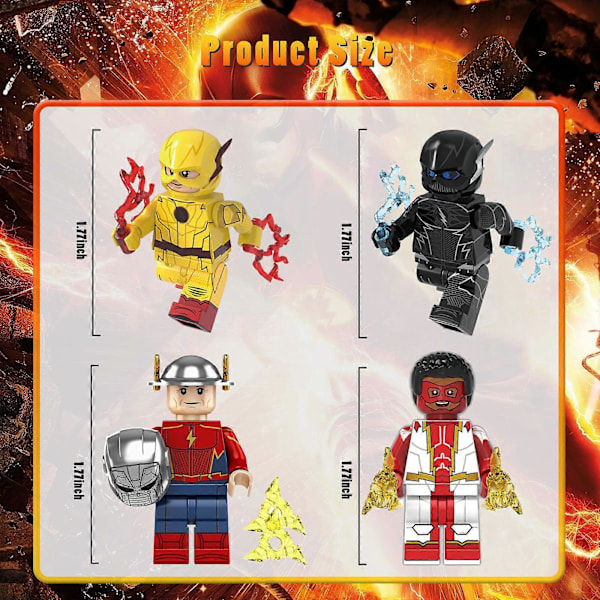 8 st Superhjälte The Flash Actionfigurer Byggklossar Leksakssats Stridshjälte Karaktärsfigurer Samlarobjekt för Barn