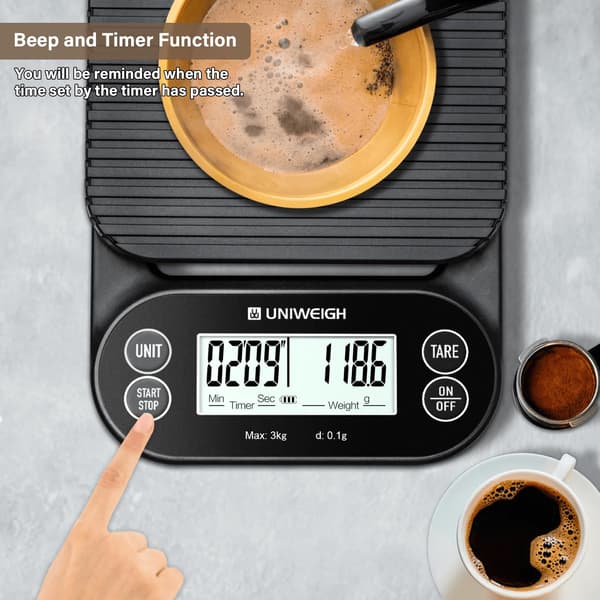 2025 Latest Model Digital Coffee Scale with Timer 3kg/0.1g, High Precision Espresso Scale with Timer/Auto Off/Tare Function, for Pour Over Dr