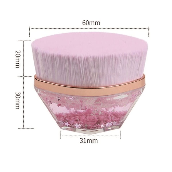 High Density Soft Magic Foundation-borste Multifunktionell makeupborste för ett brett utbud av foundations, med bärbart case (rosa)
