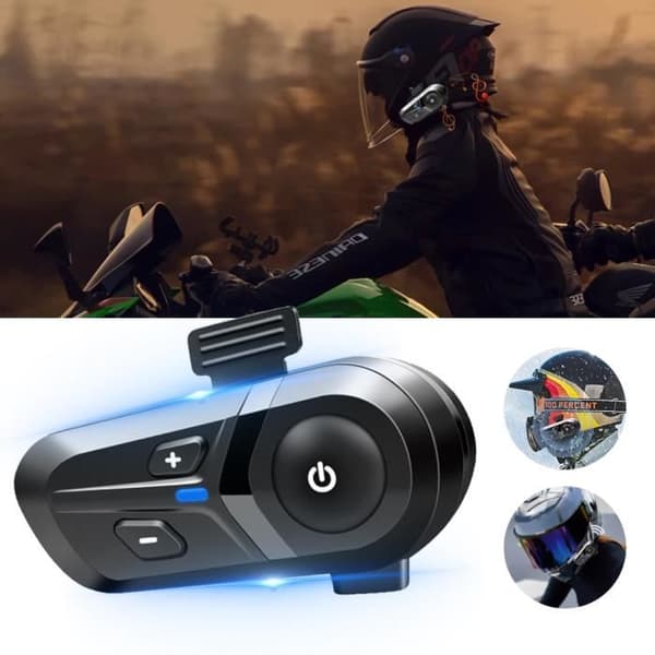 Motorcykelhjälm Bluetooth-kit - Bluetooth 5.3 - IPX67 Vattentät - 70 timmars batteritid - Universal