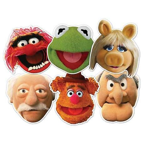 Muppet-naamioiden pukukokonaisuus 6 kpl (Kermit, Miss Piggy, Animal, Statler, Waldorf ja Fozzie Karhu)