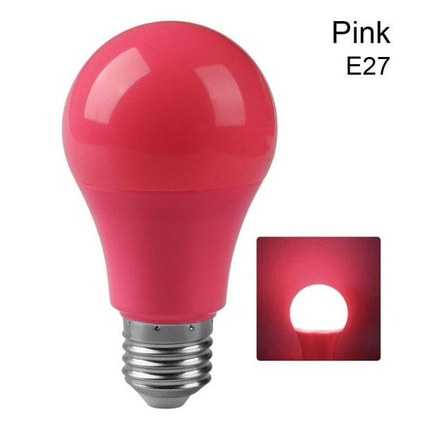 LED-pære A60 Rosa E27 E27 Rosa E27-E27