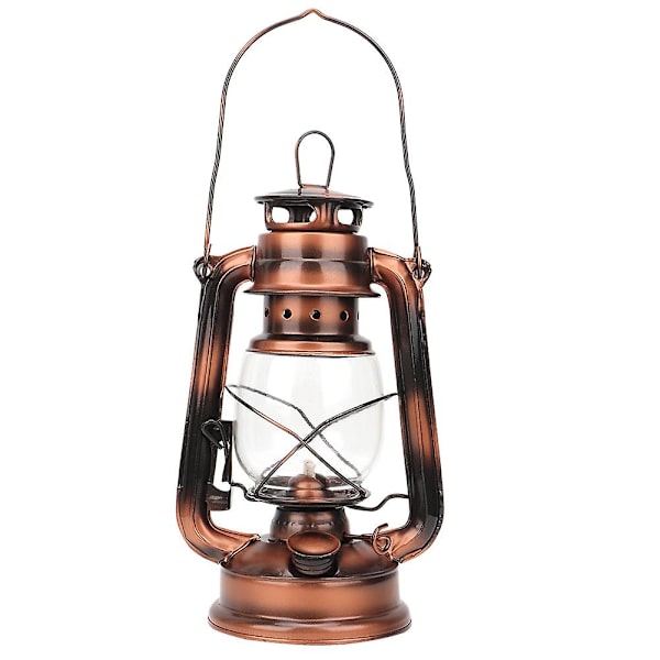 Vintage fotogenlampa i järn, lykta, nattlampa, dekoration, present, bronsfärg